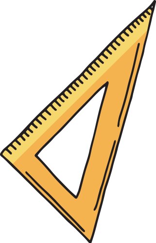 triangle ruler icon math doodle school symbol vector image