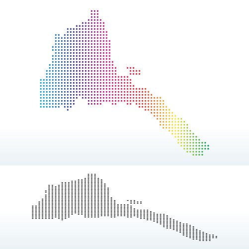 Map of state eritrea with dot pattern vector image