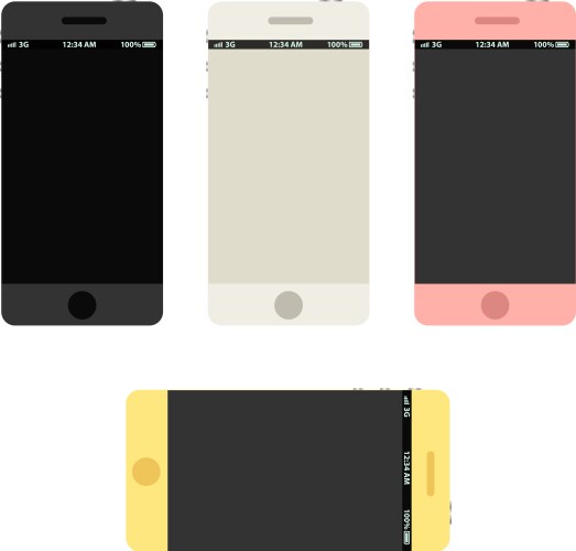 Modern phones collection with beautiful abstract vector image