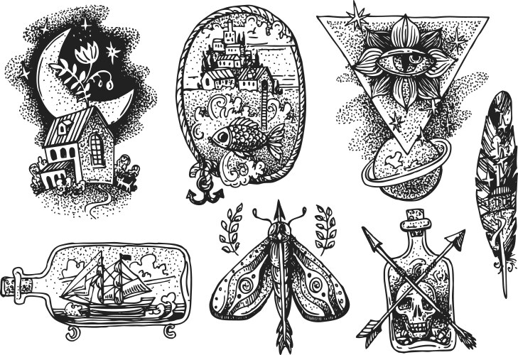 Tattoo element sketch Vector Image