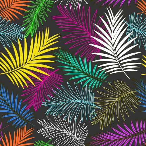 Summer tropical palm tree leaves seamless pattern Vector Image