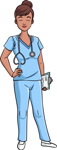 nurse cartoon colored clipart vector image