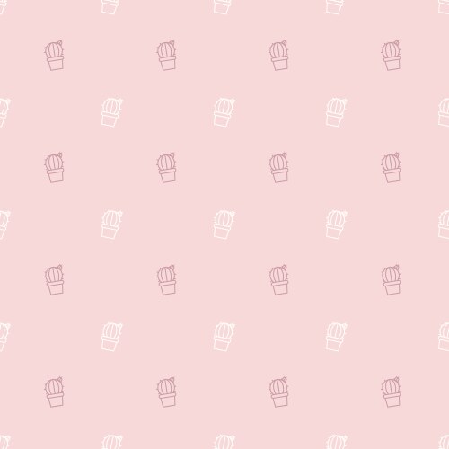 Seamless repeat pattern design with cactus element vector image
