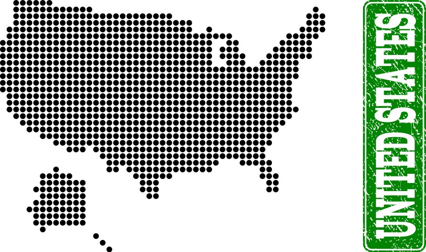 Dotted pixel north america map – Royalty-Free Vector | VectorStock