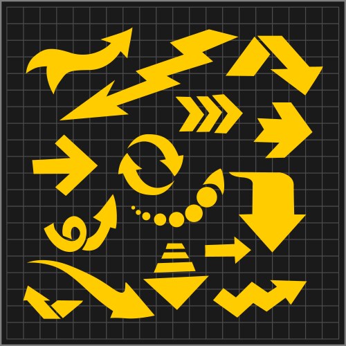 Modern Standard Arrow Icon Set Royalty Free Vector Image