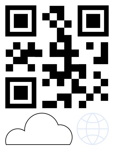 Qr code with cloud and globe elements representing vector image
