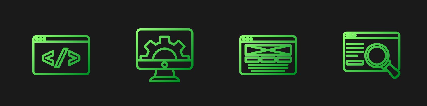 Set line ui or ux design front end development vector image