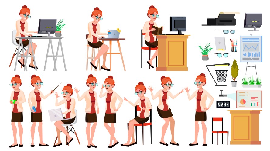 office worker woman professional officer vector image