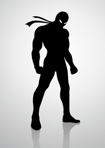 silhouette of a superhero in mask vector image