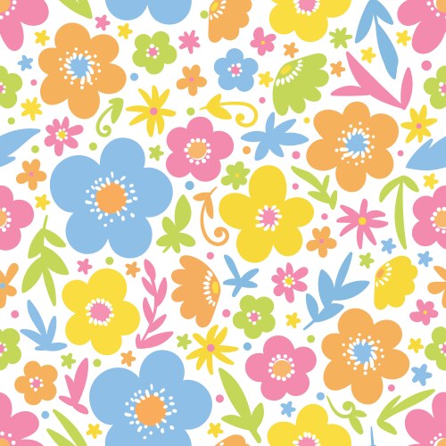 Seamless floral pattern on white background Vector Image
