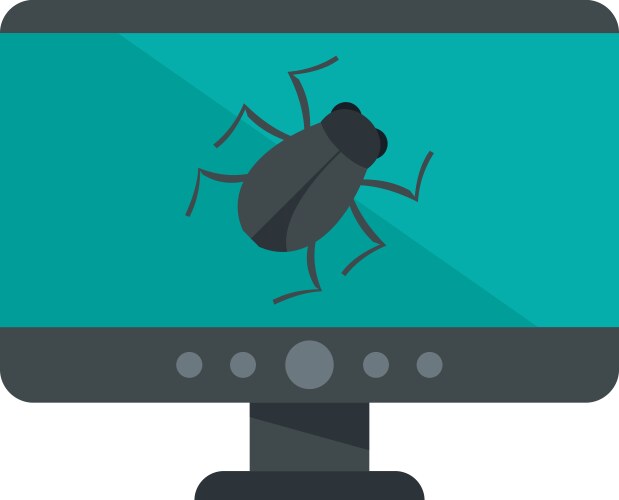 Computer bug warning symbol Royalty Free Vector Image