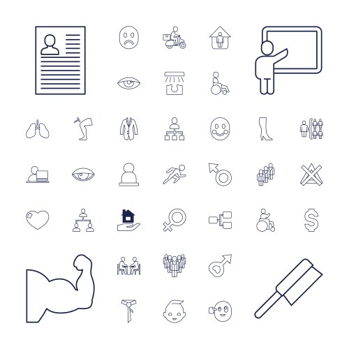 37 human icons vector image