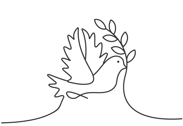 Linear Dove Symbol of Peace Vector Image