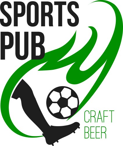Live soccer game sports craft beer pub icon Vector Image