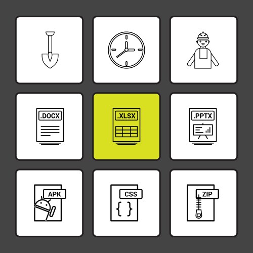 Spade clock engineer pptx power point zip vector image