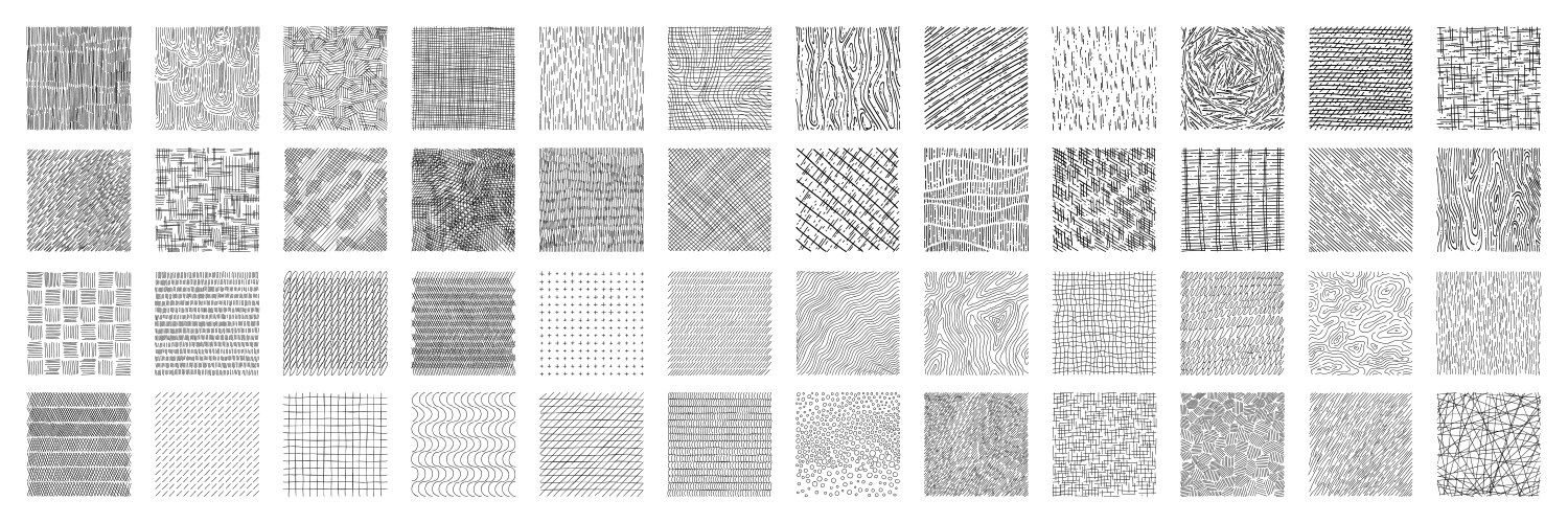 Hand drawn hatching line texture set crosshatch Vector Image
