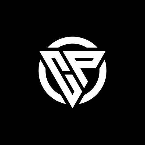 Cp logo monogram with triangle and hexagon shape Vector Image