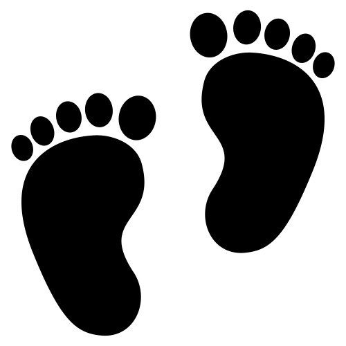 baby feet clean black icon vector image vector image