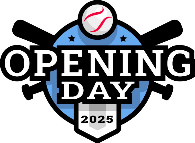 Opening day baseball logo emblem vector image