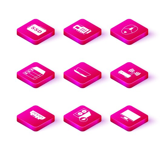 Set ram random access memory case of computer vector image
