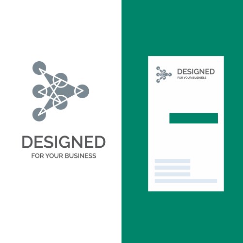 Learning deep algorithm data grey logo design vector image
