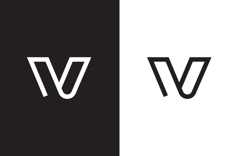 Logo letter v unique design minimalist Vector Image