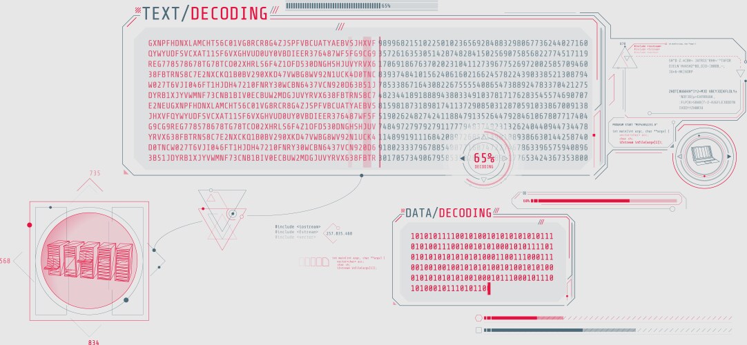 Server data processing interface with text vector image