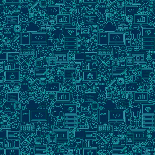Line programming dark seamless pattern vector image