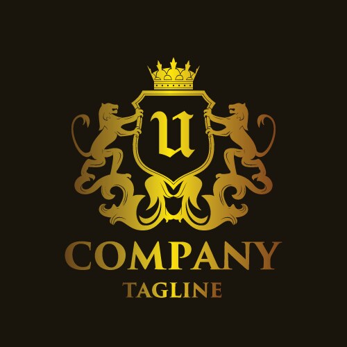 Royal Letter U Emblem Vector Image