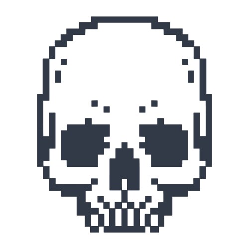 Pixel skull vintage element monochrome vector image