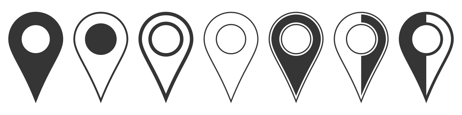 Location pin icons navigation icon map pointer vector image