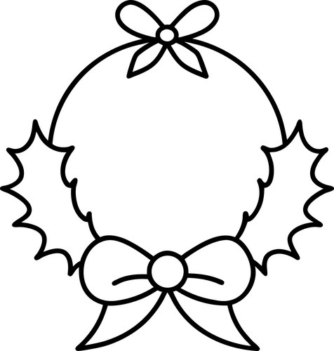 Christmas wreath line art design Vector Image