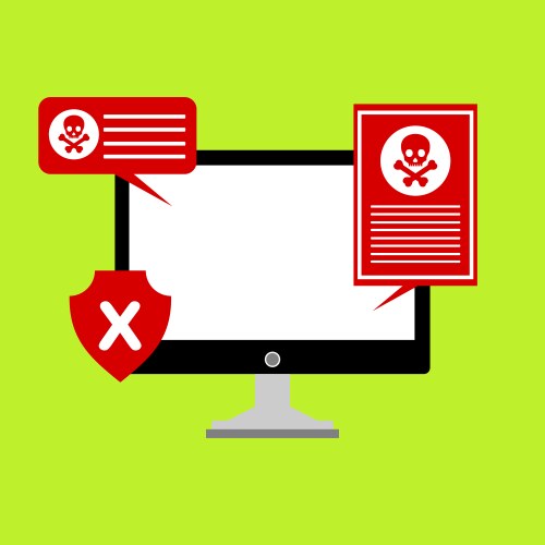 Hacker activity computeralert notification vector image