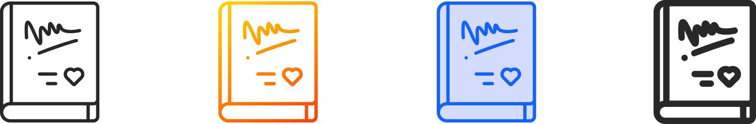 Cmyk iconthin linear gradient blue stroke Vector Image