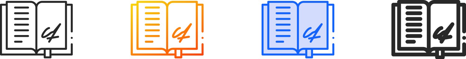 Cmyk iconthin linear gradient blue stroke Vector Image