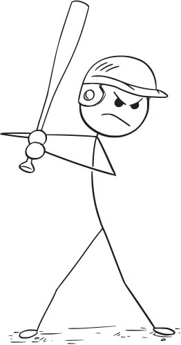 Cartoon Baseball Batter vector image