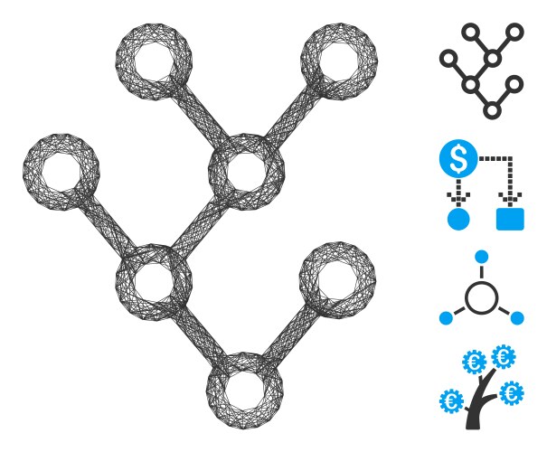 Linear binary tree mesh vektorbild