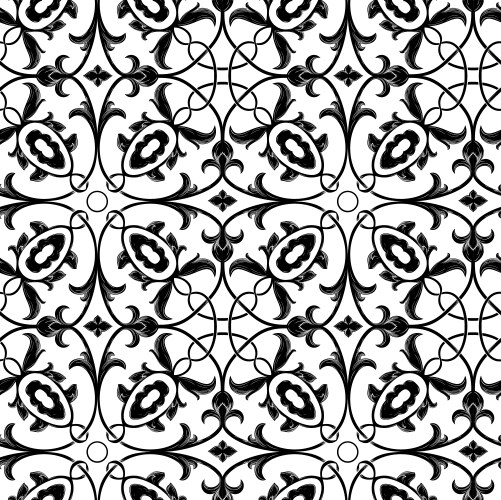 Black and white damask seamless pattern Royalty Free Vector