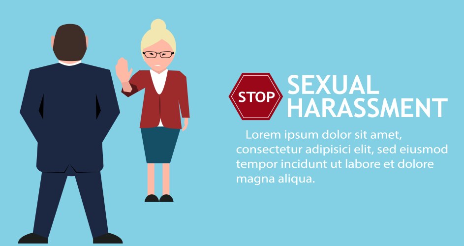 sexual harassment poster with women vector image