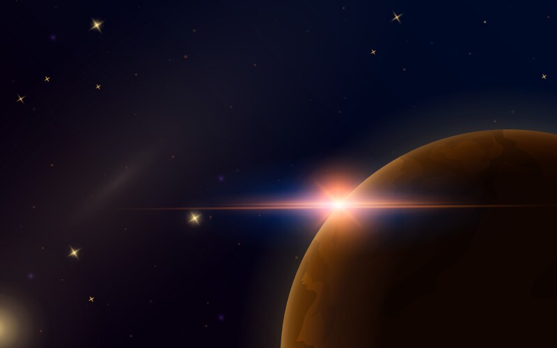 Mars background red planet with texture in outer Vector Image