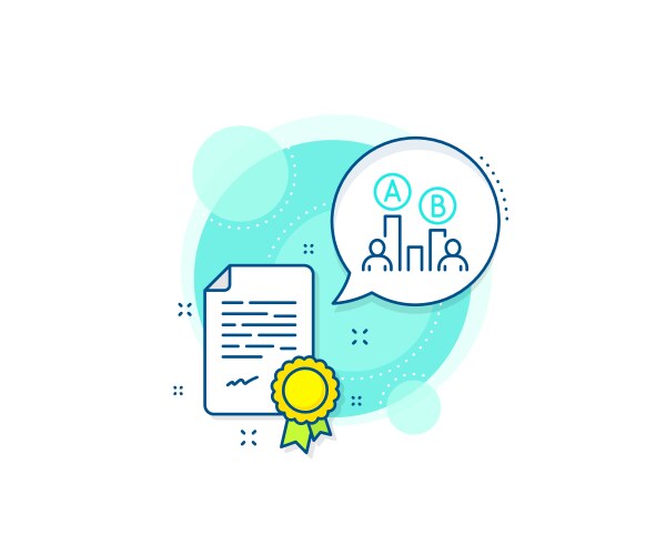 Ab testing line icon ui test chart sign vector image