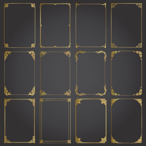 Decorative rectangle frames and borders set Vector Image