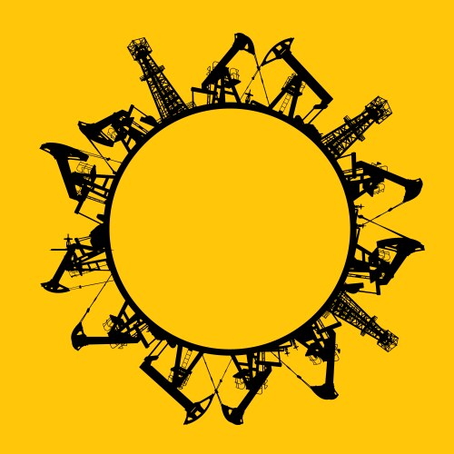 Oil rig silhouettes Royalty Free Vector Image - VectorStock