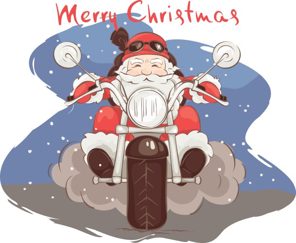 Santa biker Vector Image