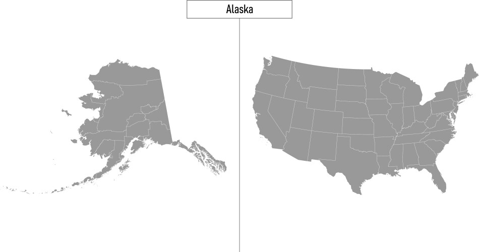Alaska State Map - United States Vector Image