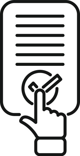 approved paper disclaimer icon outline vector image