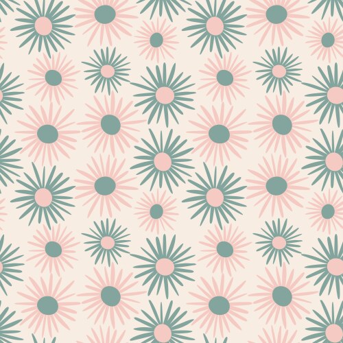 Retro pastel colored seamless pattern with daisies vector image