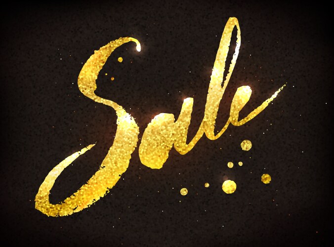 Sale word in gold and black colors Vector Image