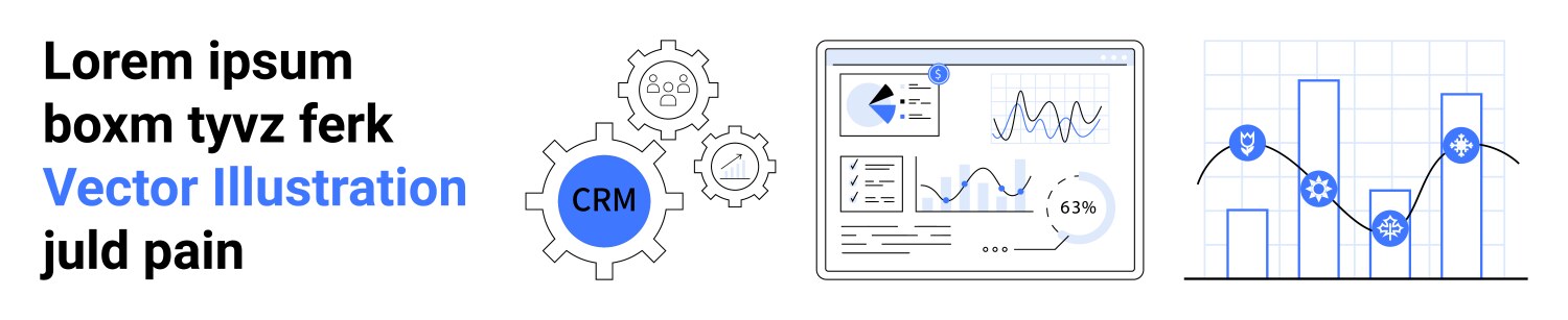 Crm system with analytics dashboard and growth vector image