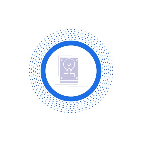 Install drive hdd save upload glyph icon isolated vector image